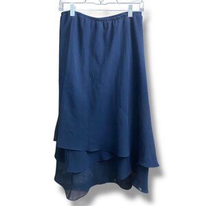 Silky Slip Asymmetrical Skirt – 90s Minimalist Midi Skirt 12P